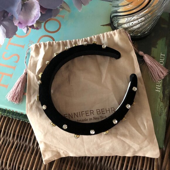 NEW Jennifer Behr Joy Velvet Crystal Embellished Headband main image 9